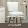 Bar Stools, Bar Stools with Back, Diamond Pattern, Rubber Wood Legs for Kitchen, Bar, Counter Height Stools, Cream White