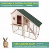 2-tier Wood Rabbit Hutch Backyard Cage Small Animal House with Ramp and Outdoor Run the Perfect Project 55" L