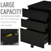 3 Drawer Storage Cabinet, Mobile File Cabinet Under Desk with Wheels, Printer Stand for Home Office, Black