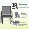 3 Pcs Outdoor Gliders Set Bistro Set with Glass Top Table for Patio, Garden, Backyard, Lawn, Grey