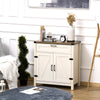 Farmhouse Sideboard, Wooden Accent Buffet Cabinet with Drawer and Adjustable Shelf for Kitchen, White