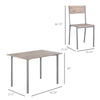 5 Piece Dining Table Set Modern Dining Table and Chairs Kitchen Dining Room Table and Chairs Set 5 Piece Dining Room Set- Natural Wood/Grey