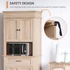 Traditional Buffet with Hutch, Freestanding Kitchen Pantry Storage Cabinet with Doors and Drawer, Adjustable Shelving, Oak