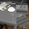 6 Pieces Patio Dining Set for 6, Natural Wood Outdoor Table and Chairs, Loveseats with Slatted Design, Dark Gray