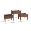 73" x 18" x 32" 3 Tier Raised Garden Bed w/ Three Elevated Planter Box for Vegetables, Herb and Flowers, Coffee