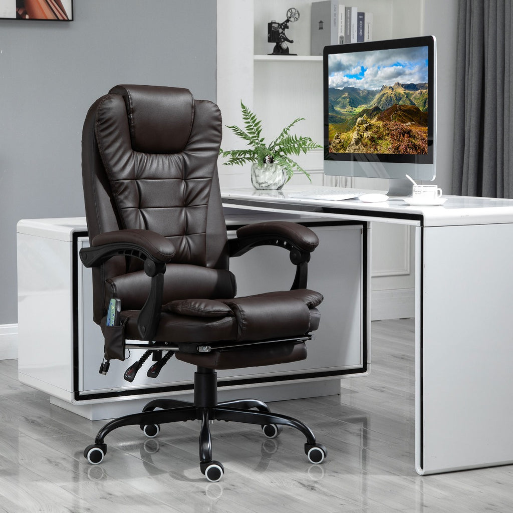 Retractable Chair Computer Leather Office Chair, 7 Point Vibration Massage Office Chair, Computer