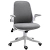 Linen-Touch Fabric Office Desk Chair Swivel Task Chair with Adjustable Lumbar Support, Height and Flip-up Padded Arms, Grey