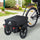 Bicycle Cargo Trailer with Removable Box and Waterproof Cover, Bike Wagon Trailer with Two 16in Wheels