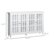 Modern Kitchen Sideboard, Buffet Cabinet with Storage, 4 Glass Doors, Adjustable Shelves for Living Room, Bedroom, Study, White