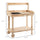 36'' Wooden Potting Bench Work Table with 2 Removable Wheels, Sink, Drawer & Large Storage Spaces, Natural