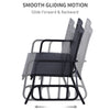 Patio 2-Person Wicker Glider Bench Rocking Chair, All-Hand Woven PE Rattan Cushioned Loveseat w/ Ergonomic Design Rocking System, Black