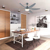 52" Reversible Indoor Ceiling Fan with Light, Modern Mount LED Lighting Fan with Remote Control, for Bedroom, and Living Room, Grey