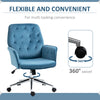 Desk Chair, Executive Office Chair with Thick Padding, Ergonomic Chair with High-End Gas Lift, Sturdy Base and Velvet-Feel Fabric, Blue