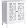 Sideboard Display Cabinet with Double Framed Glass Doors, 2 Adjustable Shelves, and Elevated Base, White