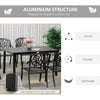 Patio Dining Table for 6, Rectangular Aluminum Outdoor Table for Garden Lawn Backyard, Black