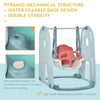 3 in 1 Kids Slide and Swing Set with Basketball Hoop Water-fillable Base Toddler Climber Playset Indoor Outdoor Exercise Toy