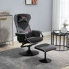 Recliner Chair with Ottoman, Velvet Upholstered Video Gaming Chair, Racing Styled Swivel Recliner with Footrest and Lumbar Support, Grey/Black