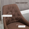 Modern Dining Chairs Set of 2, Button Tufted High Back Side Chairs with Upholstered Seat, Steel Legs for Living Room, Kitchen, Study, Brown