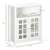 Kitchen Cabinet, Storage Cabinet, Sideboard Buffet Cabinet with Double Glass Doors for Kitchen, Dining Room, Living Room, White