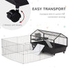 Small Animal Cage Bunny Playpen with Main House and Run for Rabbit, Guinea Pigs, Chinchilla for Indoor and Outdoor, 47"L