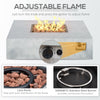 42 Inch Square Propane Fire Pit Table, 50,000BTU Gas Firepit with Protective Cover, Lava Rocks, CSA Certification for Outdoor, Patio, Grey