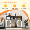 Dog Crate Furniture for Large Dogs, Double Dog Kennel for Small Dogs with Shelves, Sliding Doors, 47" x 23.5" x 35", White