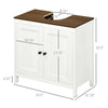 Modern Bathroom Sink Cabinet, Floor Standing Under Sink Cabinet, Freestanding Storage Cupboard with Adjustable Shelf, Antique White