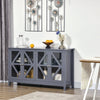 Kitchen Sideboard, Tempered Glass Door Buffet Cabinet with Adjustable Storage Shelf for Living Room, Kitchen, Study, Grey