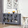 Kitchen Sideboard, Tempered Glass Door Buffet Cabinet with Adjustable Storage Shelf for Living Room, Kitchen, Study, Grey
