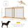 72" W x 27.25" H Extra Wide Freestanding Pet Gate with Adjustable Length Dog, Cat, Barrier for House, Doorway, Hallway, Natural