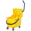 Yellow Home Janitorial Cleaning Floor Bucket with 34 Quart Capacity and Metal Handle