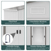 9' x 6' Metal Storage Shed Garden Tool House with Double Sliding Doors, 4 Air Vents for Backyard Garden Equipment, Lawnmower, Silver