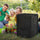 Garden Compost Bin 80 Gallon Outdoor Large Capacity Composter Fast Create Fertile Soil Aerating Box, Easy Assembly, Black