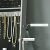Floor Standing Jewelry Cabinet, Lockable Jewelry Organizer with Full-Length Mirror,  and 4 Adjustable Angles, Grey