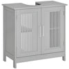 Modern Under Sink Cabinet with 2 Doors, Bathroom Vanity Unit, Pedestal Under Sink Design, Storage Cupboard with Adjustable Shelves, Grey