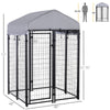 Large Outdoor Dog Kennel Galvanized Steel Fence with UV-Resistant Oxford Cloth Roof & Secure Lock 48" x 48"
