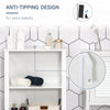 X- Frame Freestanding Floor Bathroom Storage with Two Drawers  Storage Organizer  Cabinet with 3 Shelves  White