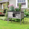 Elevated Rabbit Hutch Bunny Hutch with Hinged Asphalt Roof, Removable Tray, Fir Wood Bunny Cage for Indoor/Outdoor, Grey