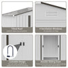 7' x 4' Steel Storage Shed Organizer, Garden Tool house with 4 Vents and 2 Easy Sliding Doors for Backyard, Patio, Garage, Lawn, White