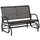 2-Person Outdoor PE Rattan Swing Glider Chair, Patio Garden Loveseat Rocking Bench, w/ Extra Wide Seat & Curved Backrest, Dark Grey