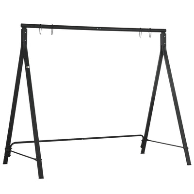 Metal Porch Swing Stand, Heavy Duty Swing Frame, Hanging Chair Stand Only, 660 LBS Weight Capacity, for Backyard, Patio, Lawn, Playground, Black