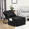 Ottoman Sofa Bed, 4 in 1 Multi-Function Button Tufted Folding Sleeper Chair Bed with Adjustable Backrest, Pillow, Side Pocket for Home Office, Bedroom, Living Room, Black
