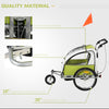 Elite 360 Swivel Double Child Two-Wheel Bicycle Cargo Trailer With 2 Harnesses, Green