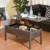 39" Modern Lift Top Coffee Table Desk With Hidden Storage Compartment for Living Room, Light Grey Woodgrain