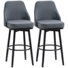 Extra Tall Bar Stools Set of 2, Modern 360Â° Swivel Barstools, Dining Room Chairs with Steel Legs and Footrest, Dark Grey