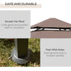 8' Patio BBQ Grill Gazebo Canopy with 2 Tier, Flame Retardant Cover, Large Storage Work Platform and Stylish Utility