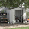 7' x 4' Steel Storage Shed Organizer, Garden Tool house with 4 Vents and 2 Easy Sliding Doors for Backyard, Patio, Garage, Lawn, White
