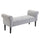 52" Linen Upholstered Accent Ottoman Bench With Armrests, Light Grey