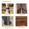 10' x 12' Outdoor Gazebo, Patio Gazebo Canopy Shelter w/ Double Vented Roof, Zippered Mesh Sidewalls, Solid Steel Frame, Beige