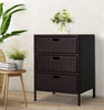32" Poolside Rattan Wicker Patio Organizer Storage Cabinet with 3 Large Drawers & Weather-Fighting Materials